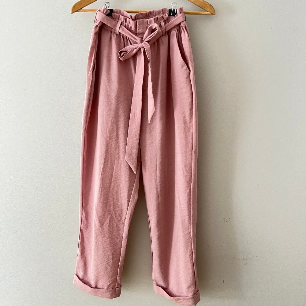 Pink paper bag trouser